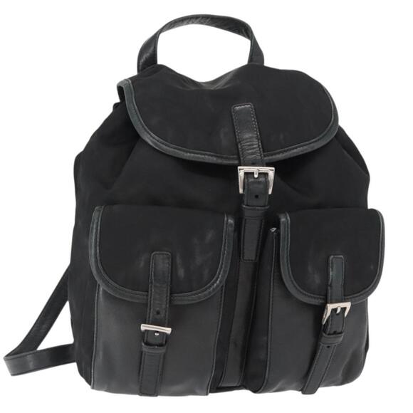 PRADA Backpack Nylon Black Silver Auth 151620 main image 12